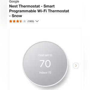 New in plastic Google Nest Thermostat- snow in color